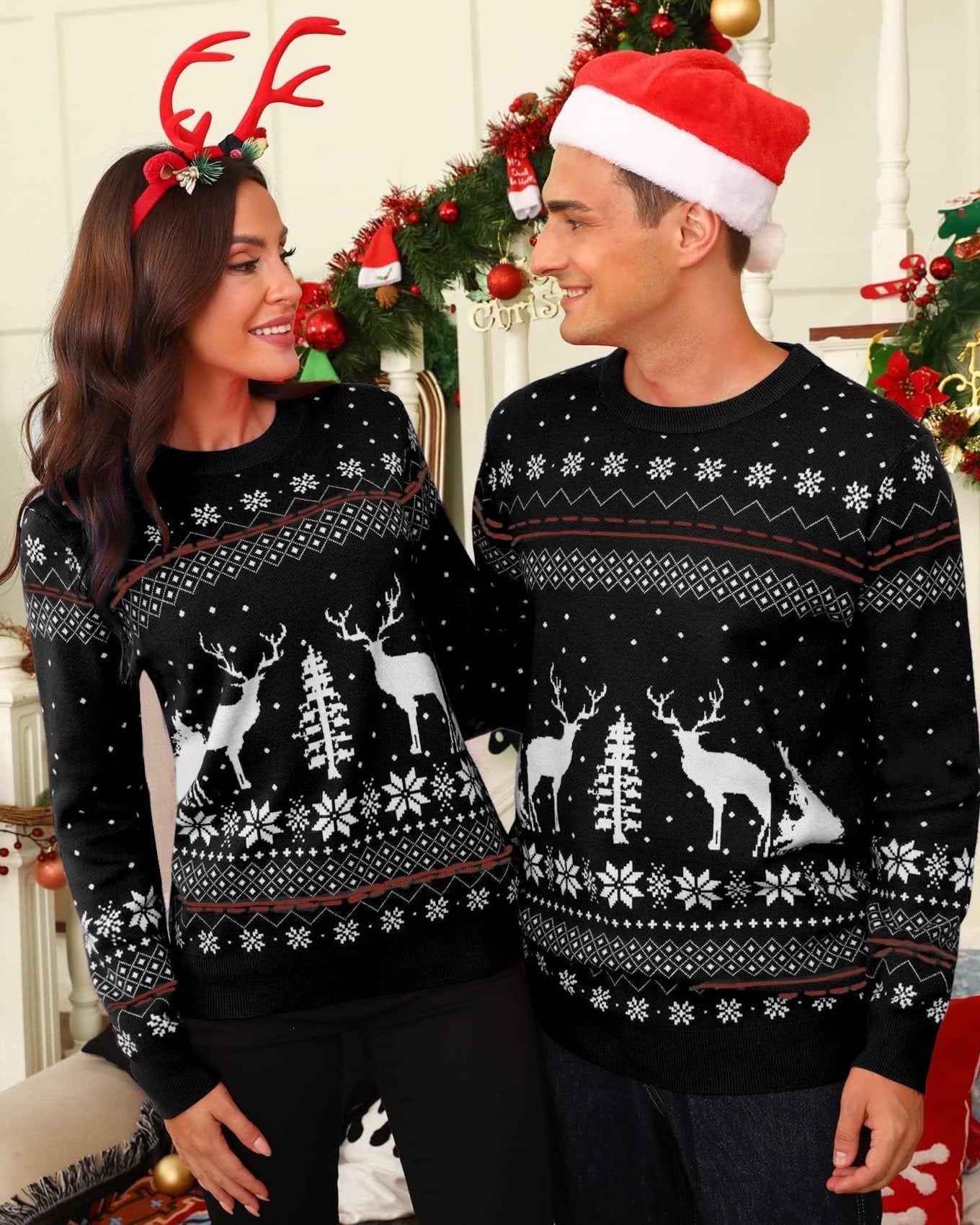 Reindeer Christmas Ugly Sweater, Snowflake Ugly Christmas Sweater, Knitted Christmas Jumper