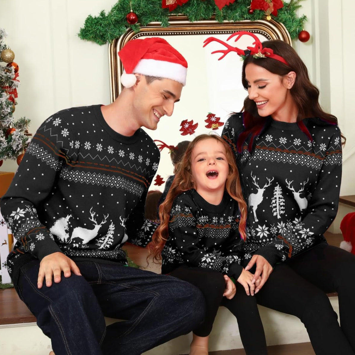 Reindeer Christmas Ugly Sweater, Snowflake Ugly Christmas Sweater, Knitted Christmas Jumper