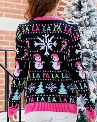 Snowman Christmas Ugly Sweater, Fa La La Ugly Christmas Sweater, Knitted Christmas Jumper