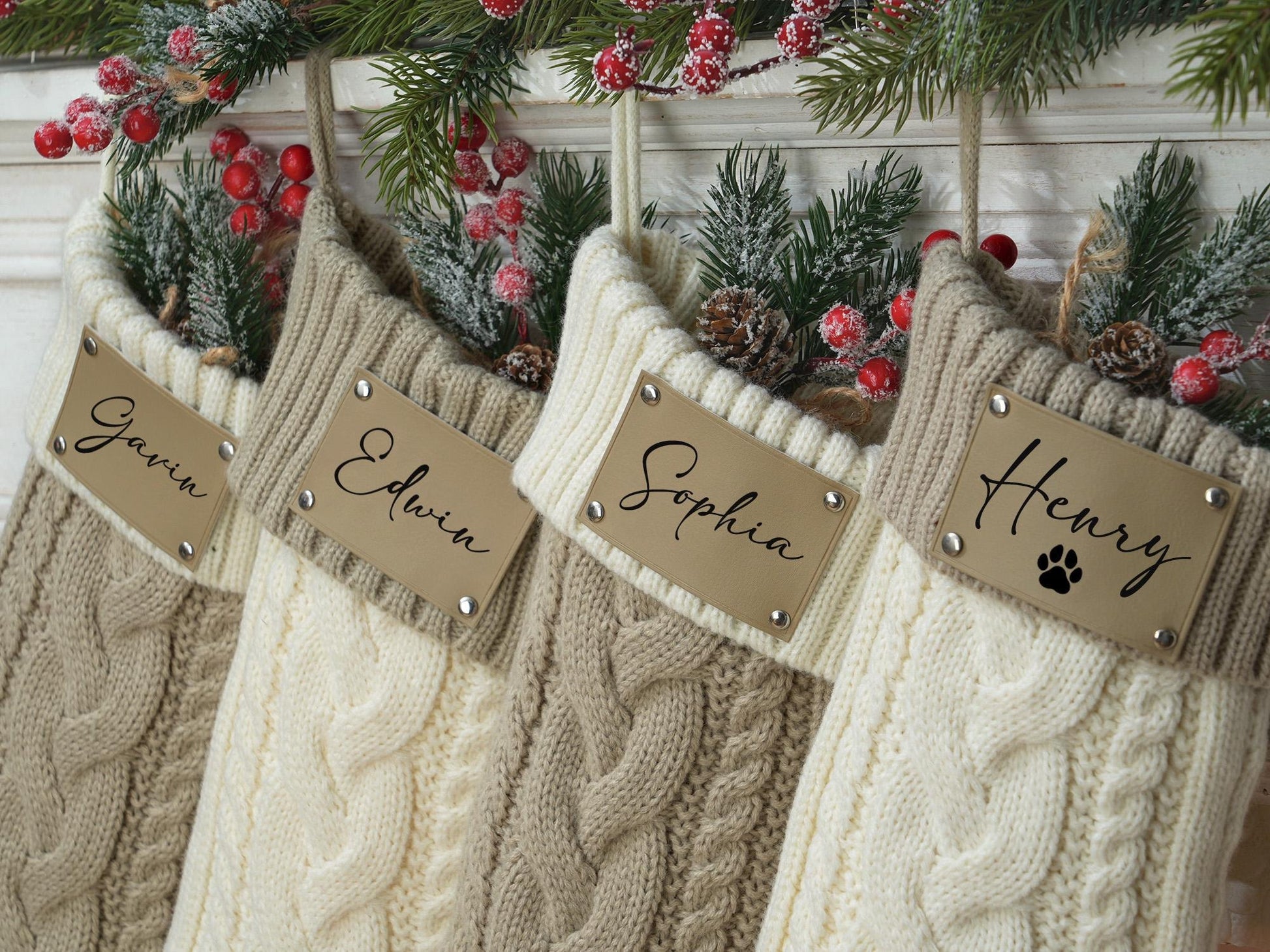 Family Christmas Stockings, Personalized Christmas Stocking, Monogram Stockings, Custom Stocking with Name, 2025 Holiday Stocking Decoration
