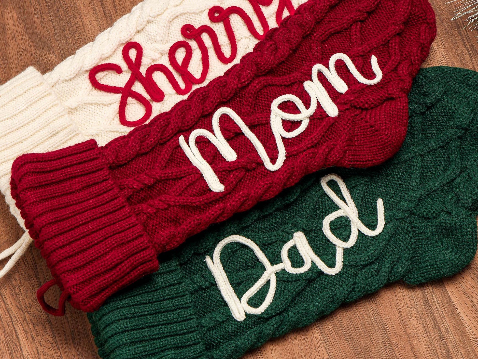 Personalized Christmas Stockings, 2025 Knitted Christmas Stockings with Name, Christmas Family Stockings, Holiday Stockings, Holiday Decor