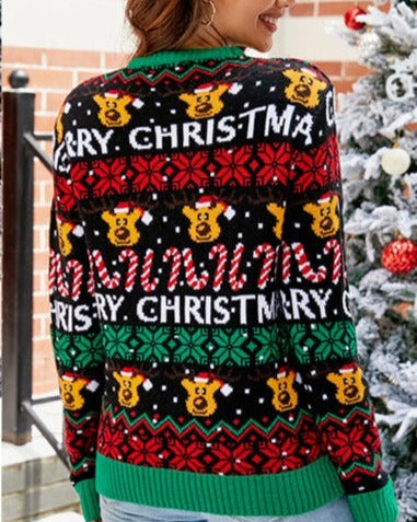 Reindeer Santa Christmas Ugly Sweater, Ugly Christmas Sweater, Knitted Christmas Jumper